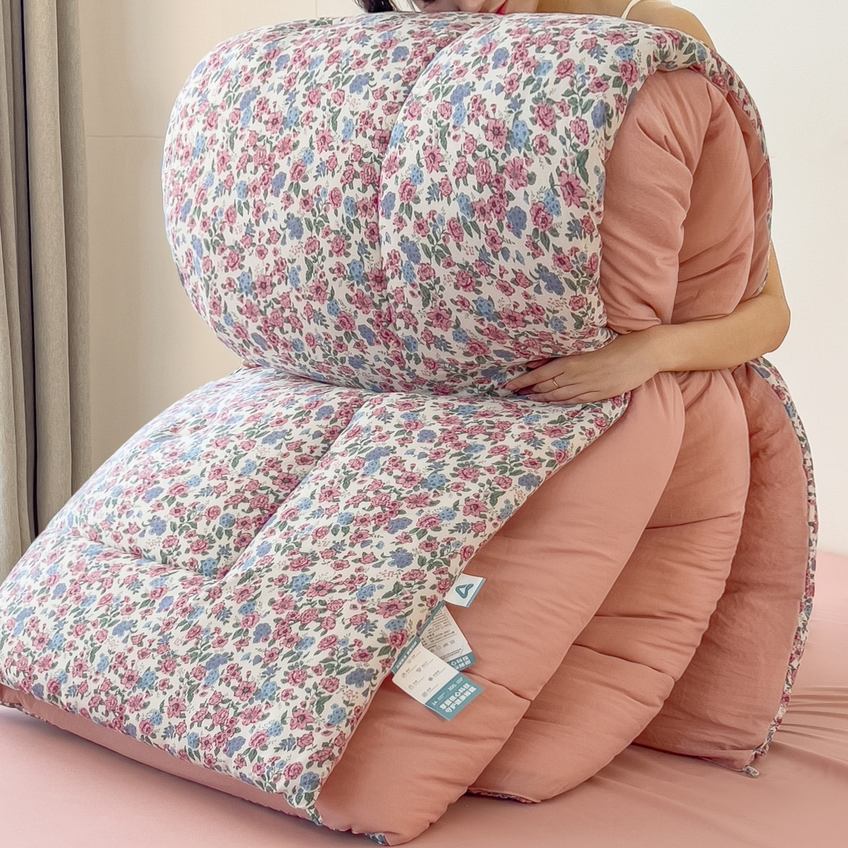 91家纺网 家纺一手货源 找家纺 梵克保罗 2025秋冬新品10A抗菌双层纱冬被被子被芯 紫苑