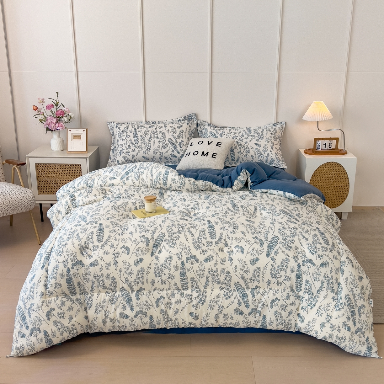 梵克保罗 2025秋冬新品10A抗菌双层纱冬被被子被芯 青花瓷