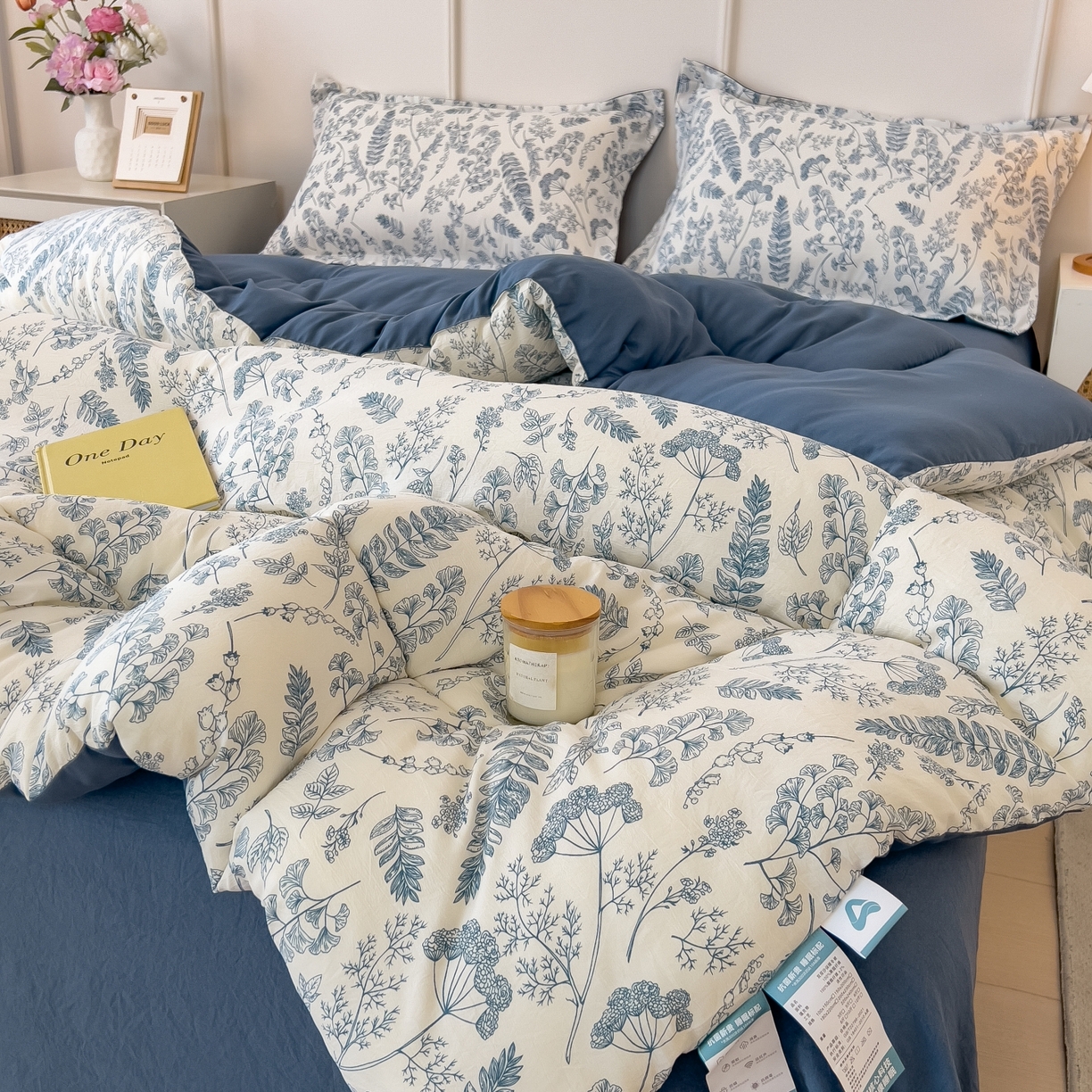 91家纺网 家纺一手货源 找家纺 梵克保罗 2025秋冬新品10A抗菌双层纱冬被被子被芯 青花瓷