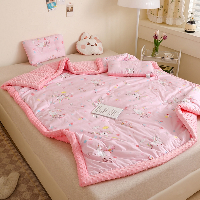 91家纺网 家纺一手货源 找家纺 十九色 2025秋冬新款全棉豆豆被春秋被被子被芯 独角马