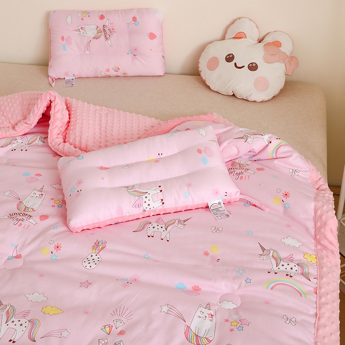 91家纺网 家纺一手货源 找家纺 十九色 2025秋冬新款全棉豆豆被春秋被被子被芯 独角马