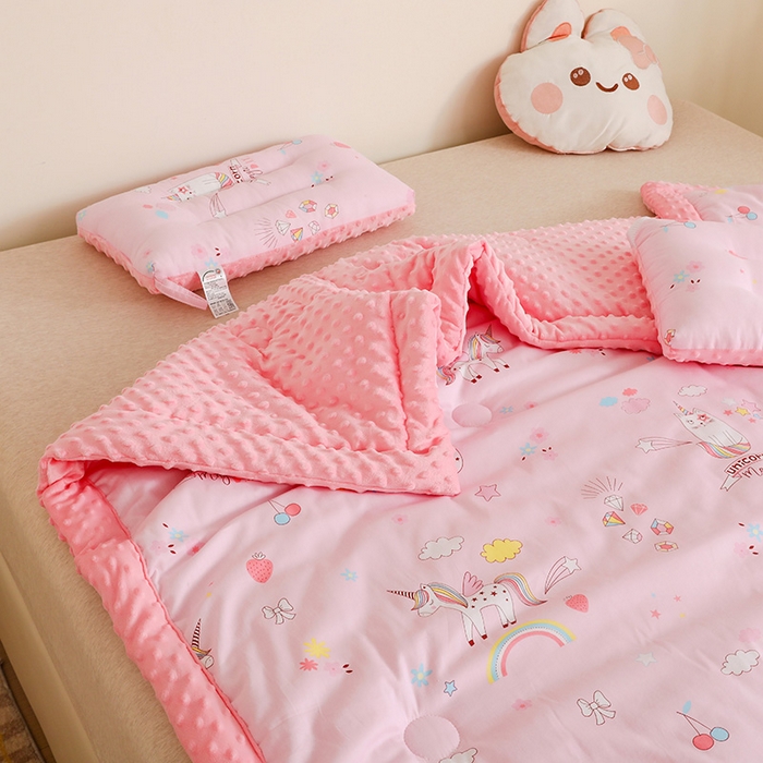 91家纺网 家纺一手货源 找家纺 十九色 2025秋冬新款全棉豆豆被春秋被被子被芯 独角马