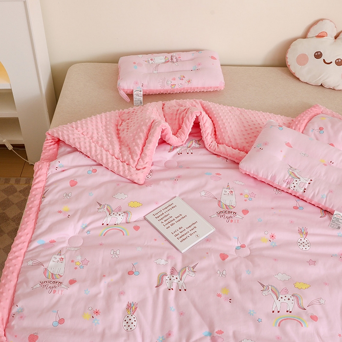 91家纺网 家纺一手货源 找家纺 十九色 2025秋冬新款全棉豆豆被春秋被被子被芯 独角马