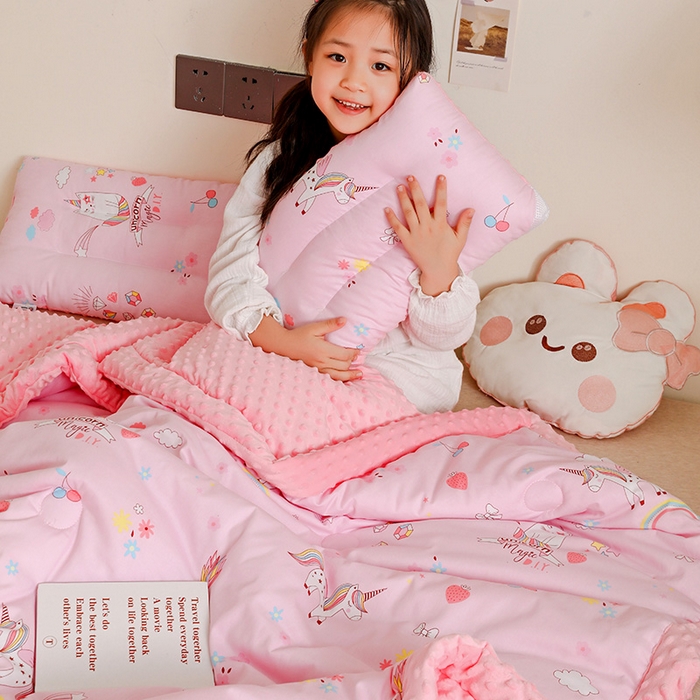 91家纺网 家纺一手货源 找家纺 十九色 2025秋冬新款全棉豆豆被春秋被被子被芯 独角马