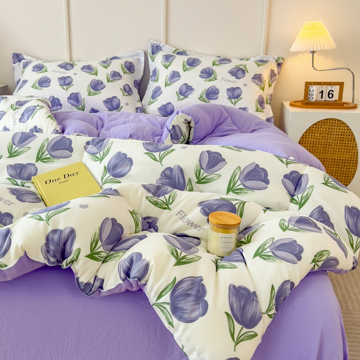 91家纺网 家纺一手货源 找家纺 梵克保罗 2025秋冬新品10A抗菌双层纱冬被被子被芯 郁金紫