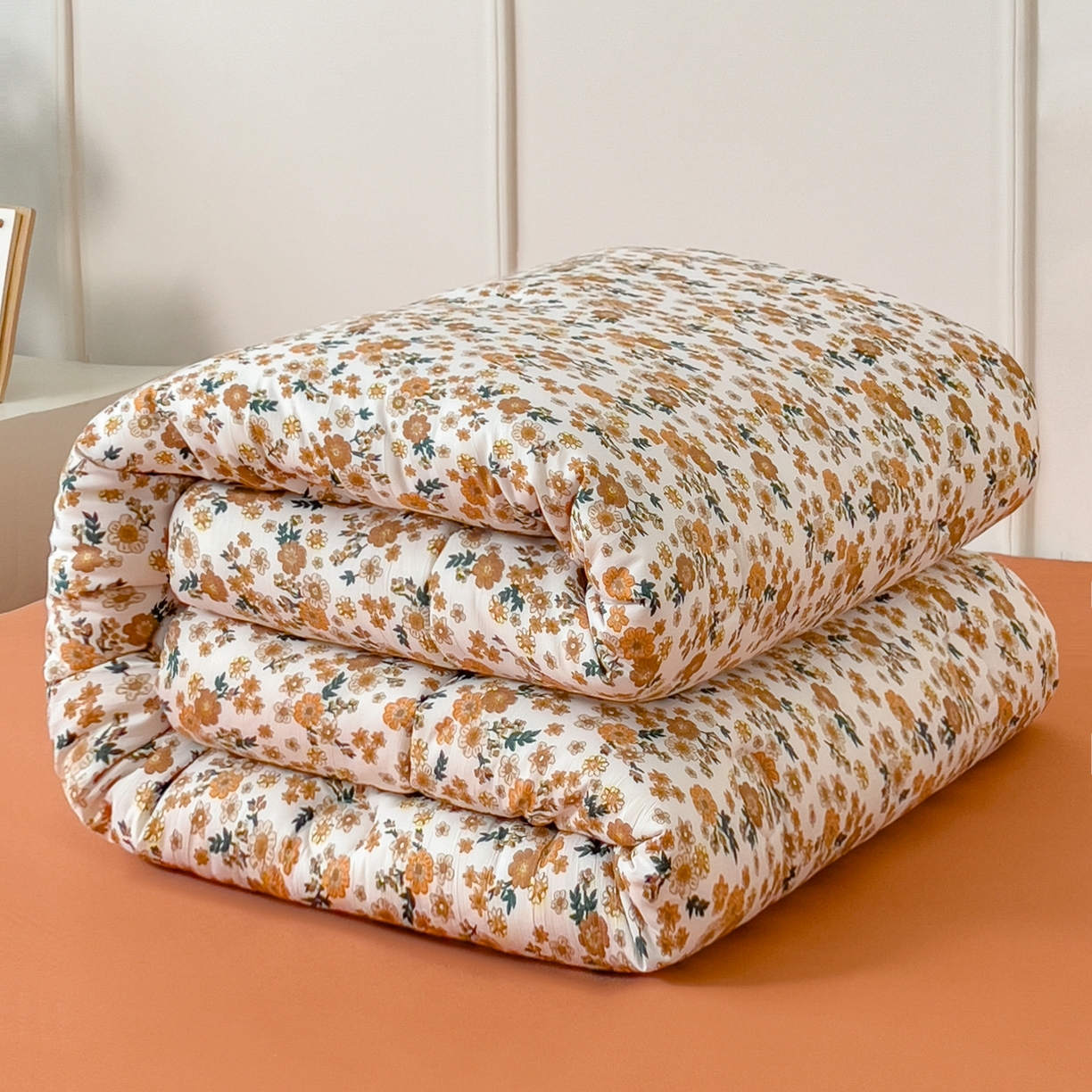 91家纺网 家纺一手货源 找家纺 梵克保罗 2025秋冬新品10A抗菌双层纱冬被被子被芯 小雏菊