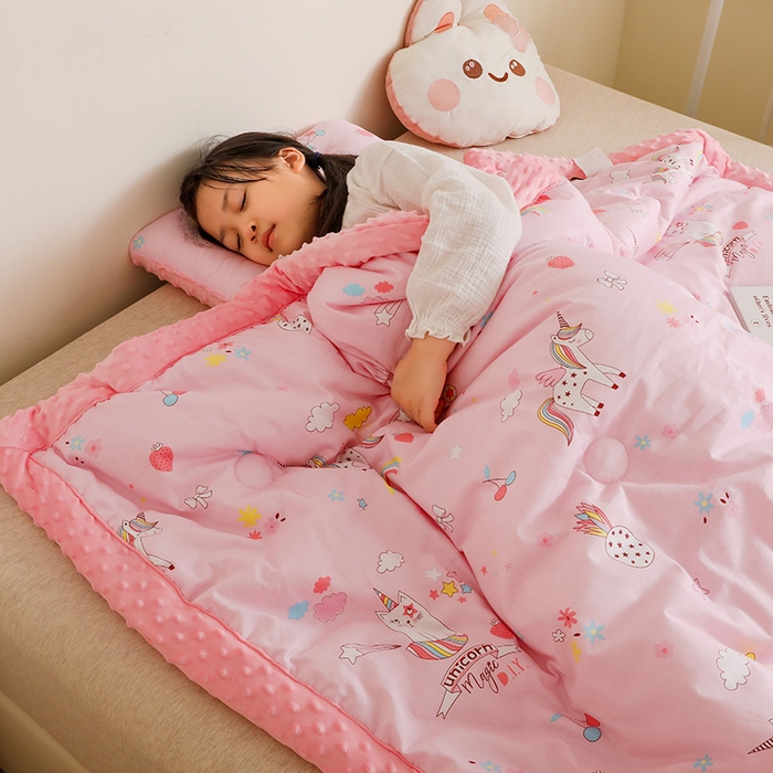 91家纺网 家纺一手货源 找家纺 十九色 2025秋冬新款全棉豆豆被春秋被被子被芯 独角马