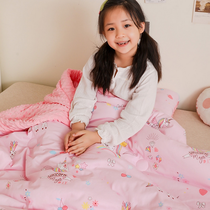 91家纺网 家纺一手货源 找家纺 十九色 2025秋冬新款全棉豆豆被春秋被被子被芯 独角马