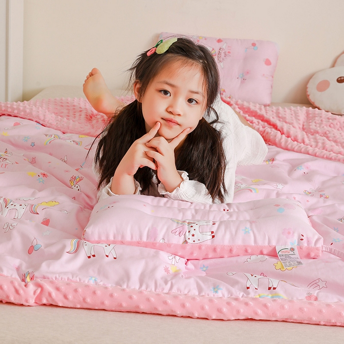 91家纺网 家纺一手货源 找家纺 十九色 2025秋冬新款全棉豆豆被春秋被被子被芯 独角马