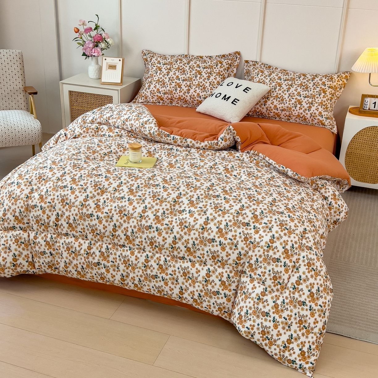 91家纺网 家纺一手货源 找家纺 梵克保罗 2025秋冬新品10A抗菌双层纱冬被被子被芯 小雏菊