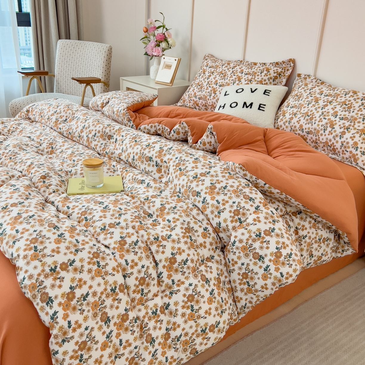 91家纺网 家纺一手货源 找家纺 梵克保罗 2025秋冬新品10A抗菌双层纱冬被被子被芯 小雏菊