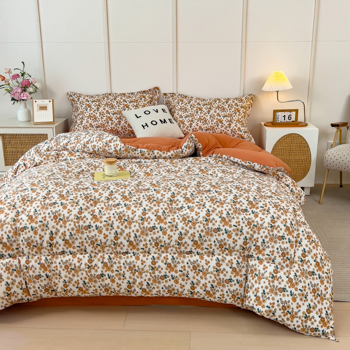 91家纺网 家纺一手货源 找家纺 梵克保罗 2025秋冬新品10A抗菌双层纱冬被被子被芯 小雏菊