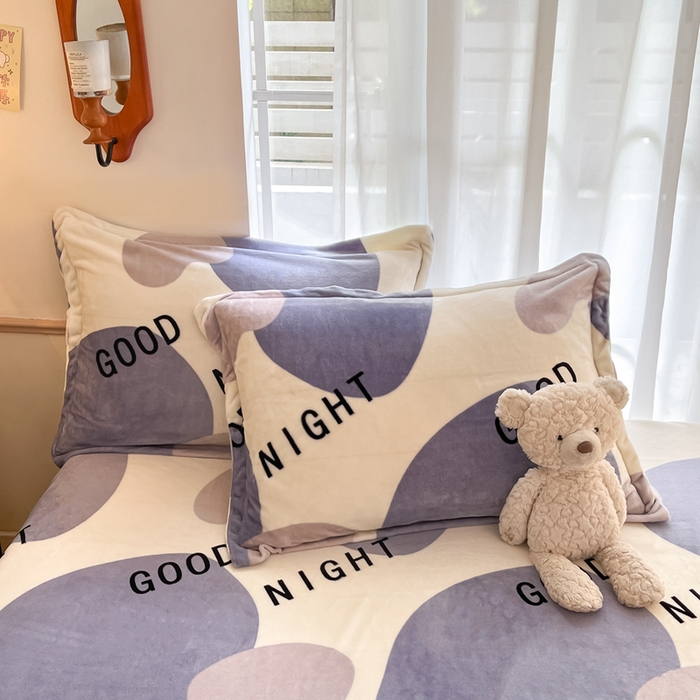 91家纺网 家纺一手货源 找家纺 寻米 2025新款高克重加厚保暖牛奶绒床笠-大床图 简约晚安