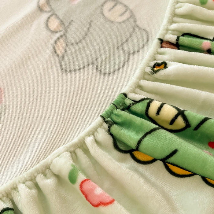 91家纺网 家纺一手货源 找家纺 寻米 2025新款高克重加厚保暖牛奶绒床笠-大床图 恐龙森林