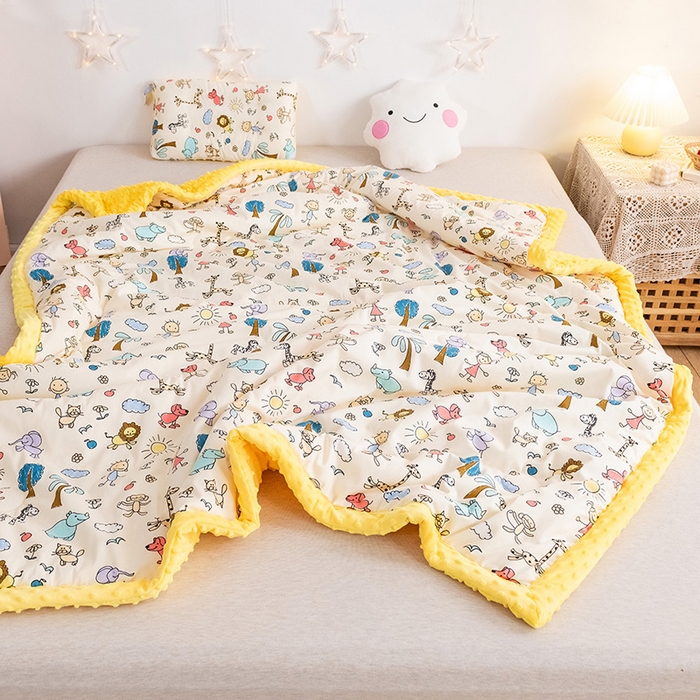 十九色 2025秋冬新款全棉豆豆被春秋被被子被芯 开心乐园