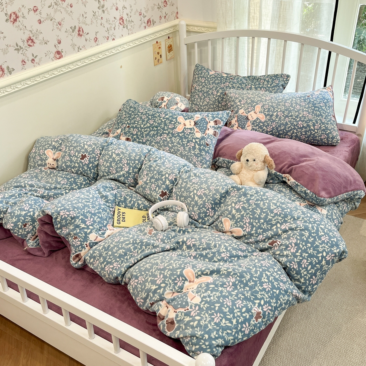 91家纺网 家纺一手货源 找家纺 （总）云玲时尚 2025新款加厚牛奶绒印花四件套