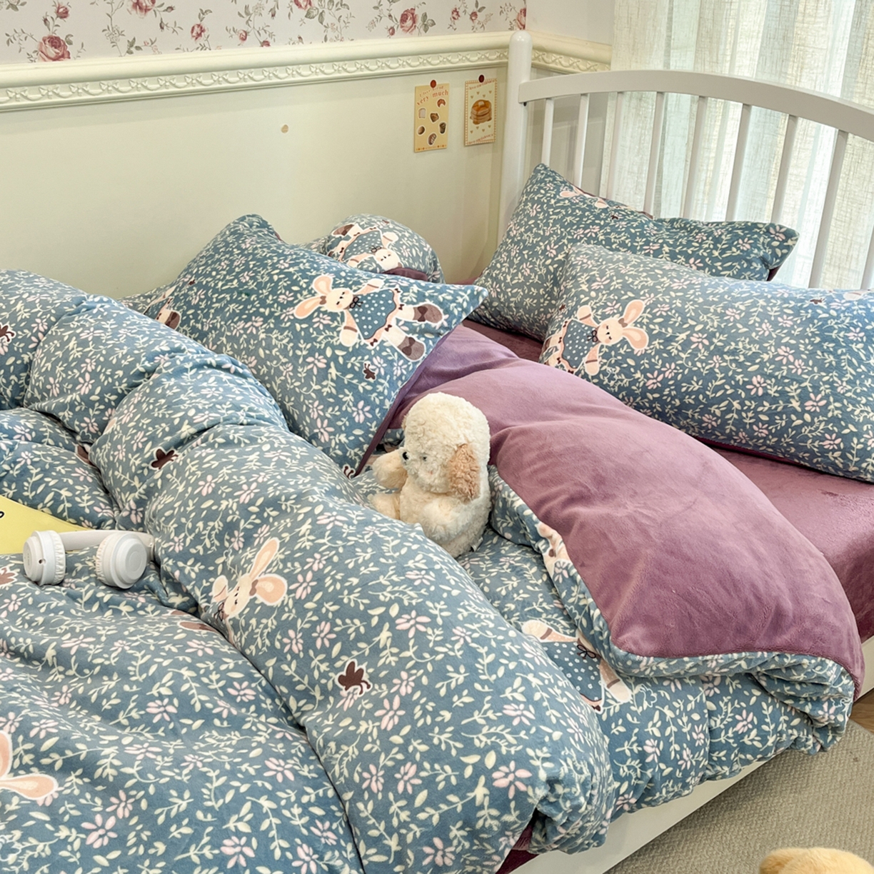 91家纺网 家纺一手货源 找家纺 （总）云玲时尚 2025新款加厚牛奶绒印花四件套