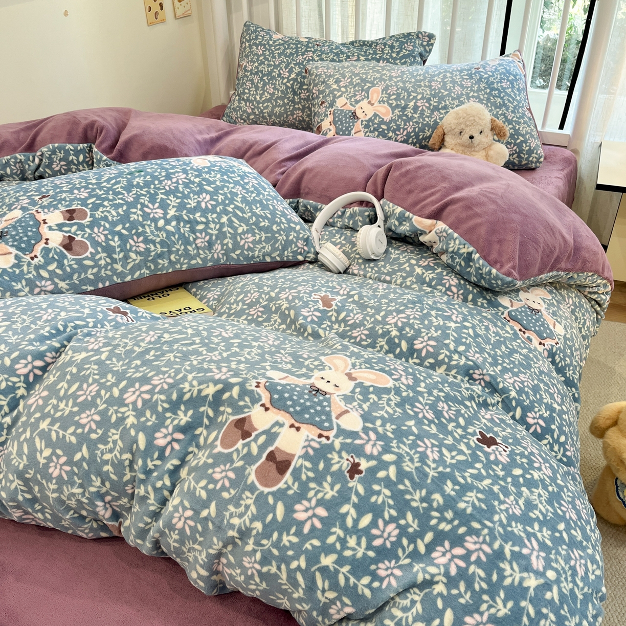 91家纺网 家纺一手货源 找家纺 （总）云玲时尚 2025新款加厚牛奶绒印花四件套