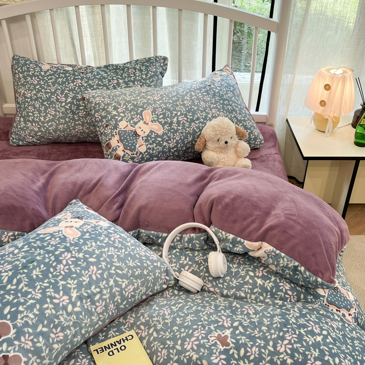 91家纺网 家纺一手货源 找家纺 （总）云玲时尚 2025新款加厚牛奶绒印花四件套