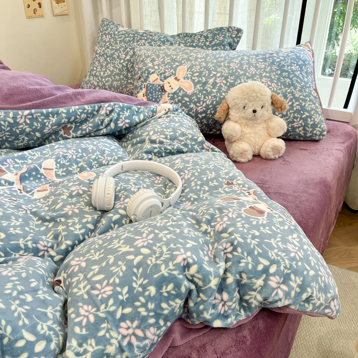 91家纺网 家纺一手货源 找家纺 （总）云玲时尚 2025新款加厚牛奶绒印花四件套