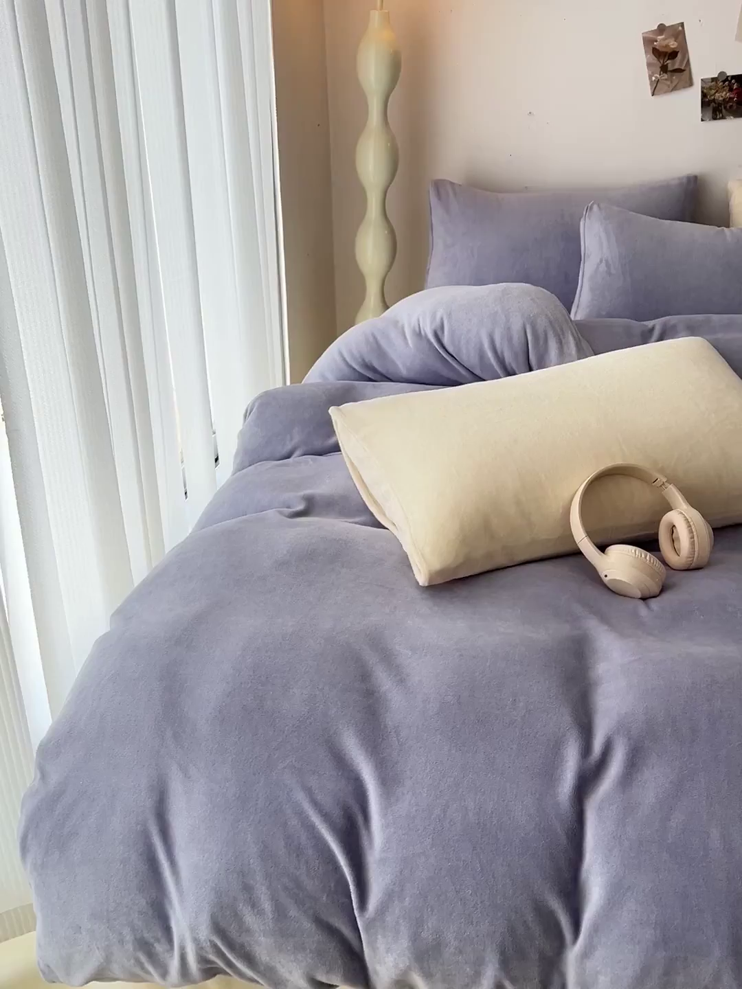 91家纺网 家纺一手货源 找家纺 （总）芷凡家纺 2025新款牛奶绒加厚纯色条纹格子被套