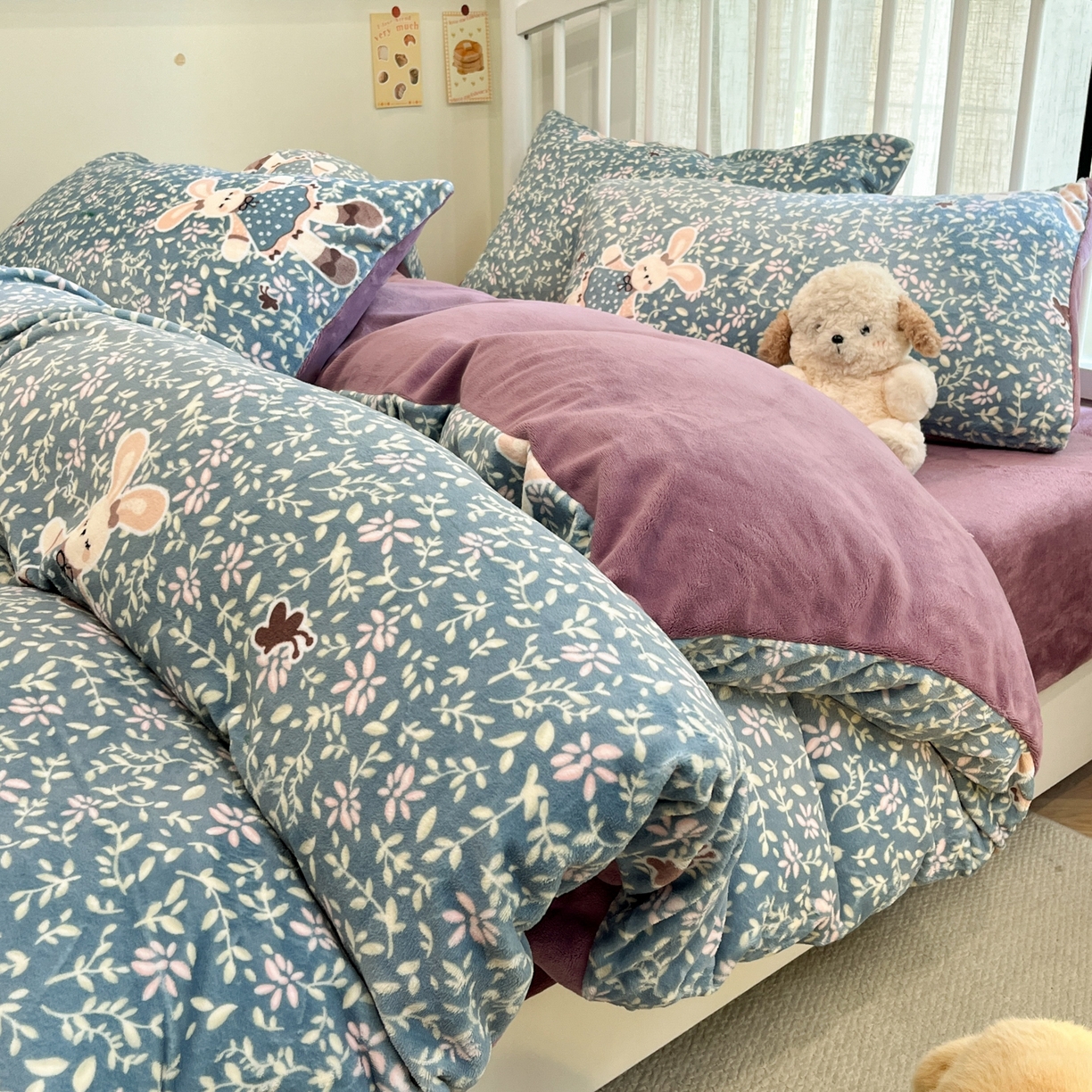 91家纺网 家纺一手货源 找家纺 （总）云玲时尚 2025新款加厚牛奶绒印花四件套