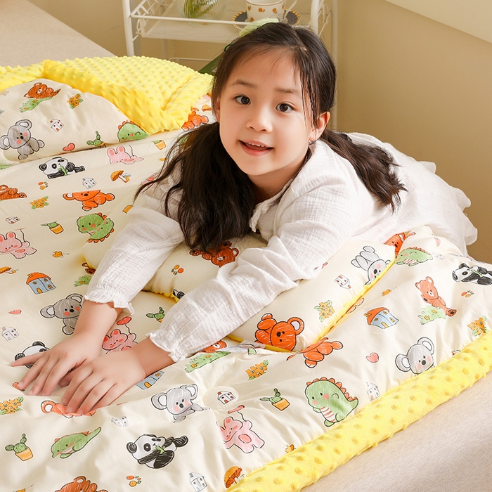 91家纺网 家纺一手货源 找家纺 十九色 2025秋冬新款全棉豆豆被春秋被被子被芯 考拉