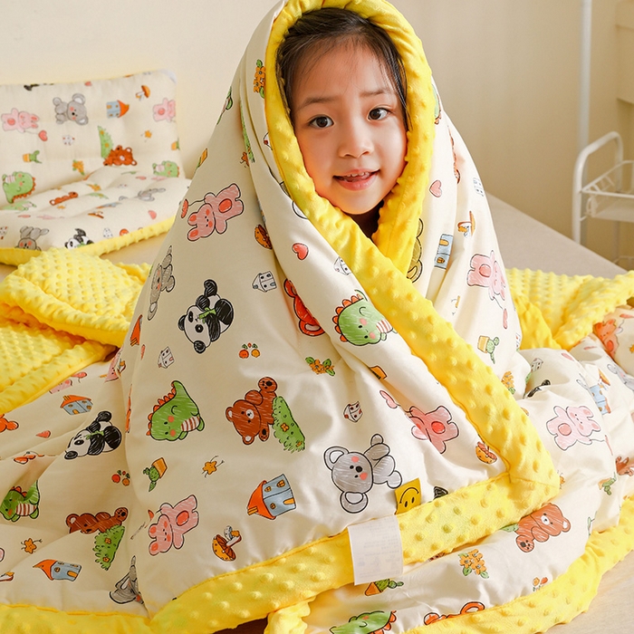 91家纺网 家纺一手货源 找家纺 十九色 2025秋冬新款全棉豆豆被春秋被被子被芯 考拉