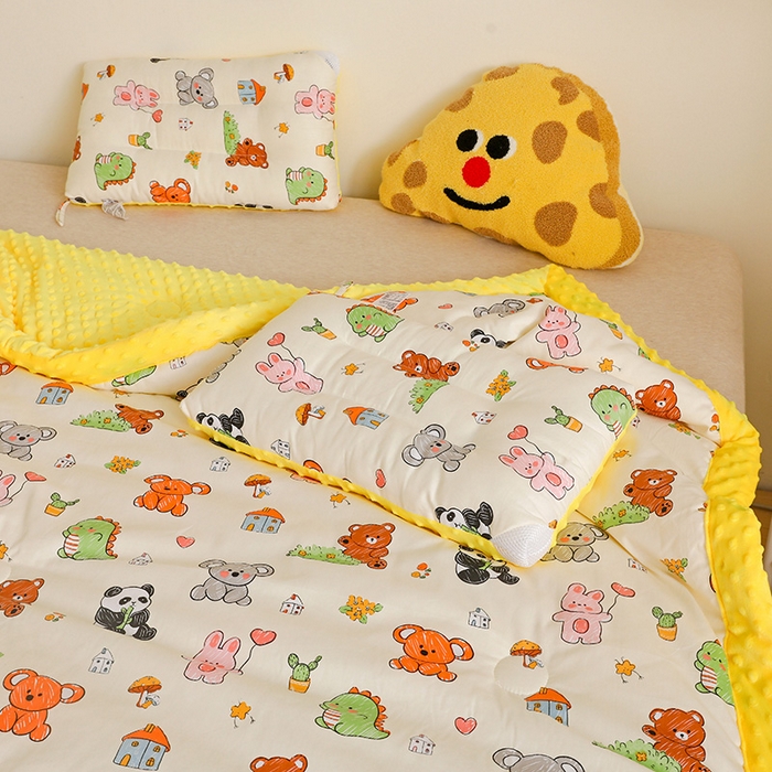 91家纺网 家纺一手货源 找家纺 十九色 2025秋冬新款全棉豆豆被春秋被被子被芯 考拉