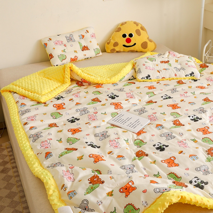 91家纺网 家纺一手货源 找家纺 十九色 2025秋冬新款全棉豆豆被春秋被被子被芯 考拉