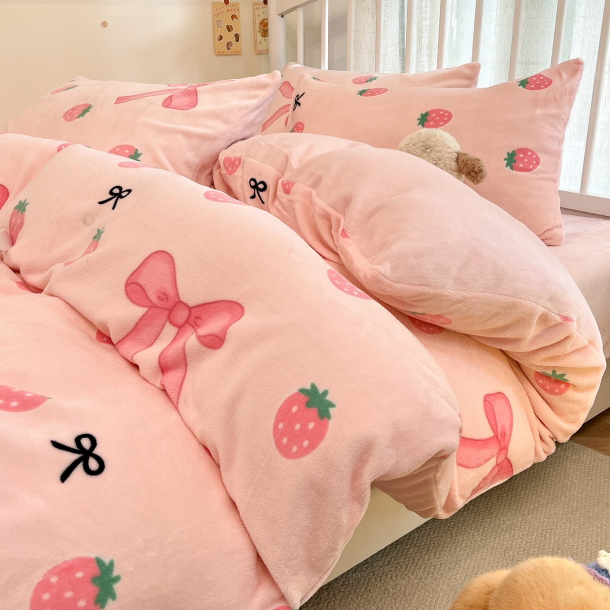 91家纺网 家纺一手货源 找家纺 （总）云玲时尚 2025新款加厚牛奶绒印花四件套