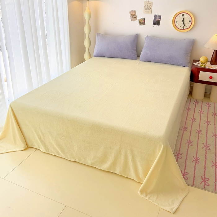 91家纺网 家纺一手货源 找家纺 （总）芷凡家纺 2025新款牛奶绒加厚纯色条纹格子被套