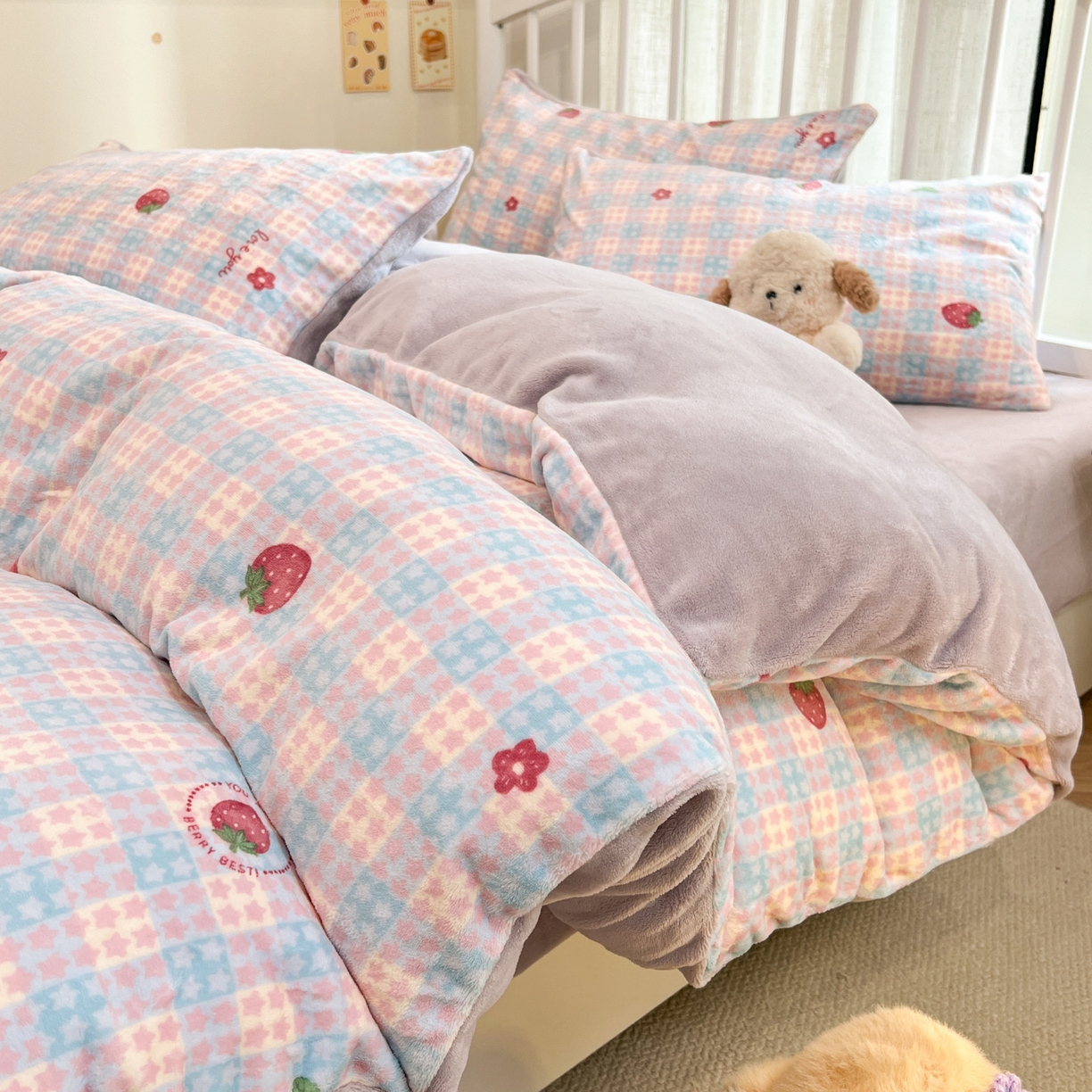 91家纺网 家纺一手货源 找家纺 （总）云玲时尚 2025新款加厚牛奶绒印花四件套