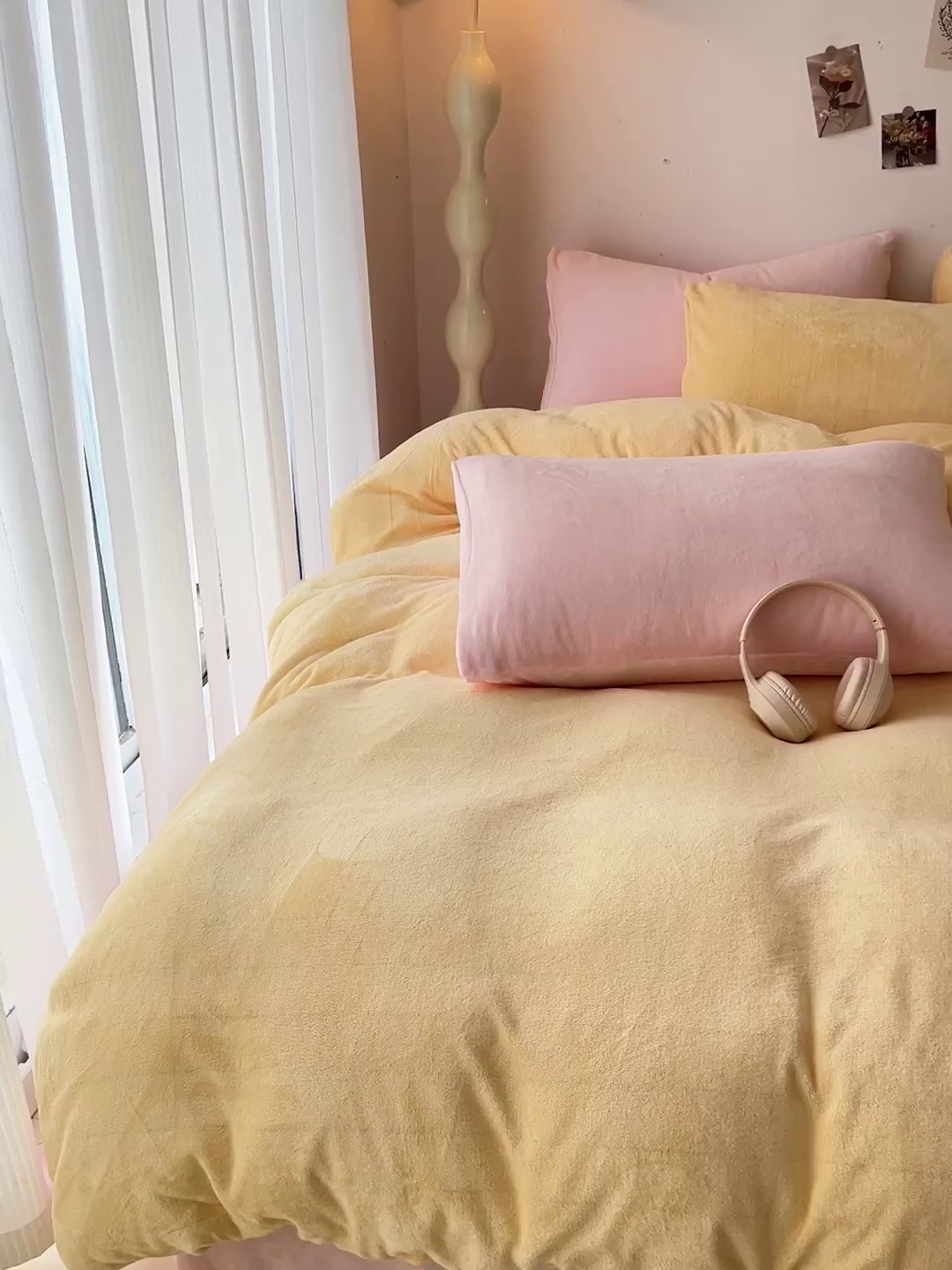 91家纺网 家纺一手货源 找家纺 芷凡家纺 2025新款牛奶绒加厚纯色条纹格子被套 牛奶绒被套-芝士