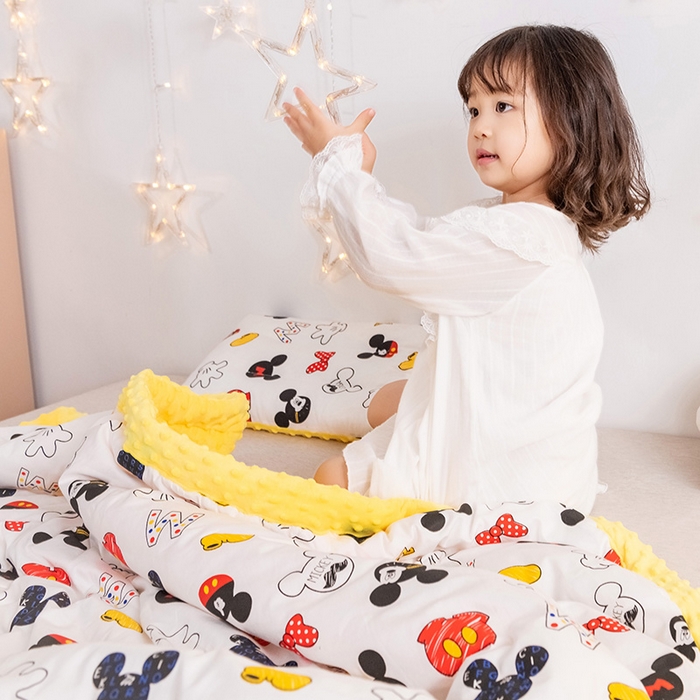 91家纺网 家纺一手货源 找家纺 十九色 2025秋冬新款全棉豆豆被春秋被被子被芯 米奇