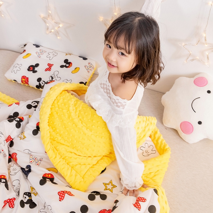 91家纺网 家纺一手货源 找家纺 十九色 2025秋冬新款全棉豆豆被春秋被被子被芯 米奇