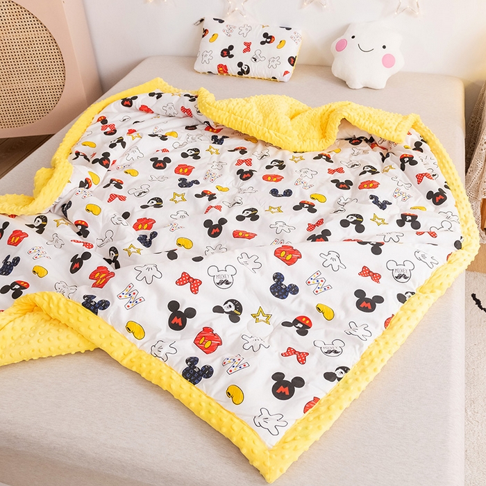 91家纺网 家纺一手货源 找家纺 十九色 2025秋冬新款全棉豆豆被春秋被被子被芯 米奇