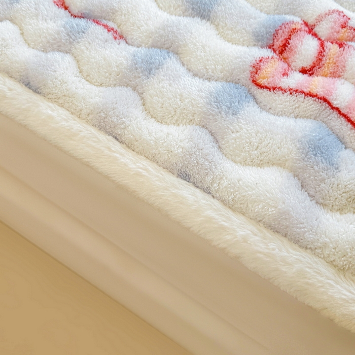 91家纺网 家纺一手货源 找家纺 LIFE.丽芙 2025秋冬新款北极绒加厚夹棉床垫床护垫单件牛奶绒床褥床垫子三件套 意趣-蓝