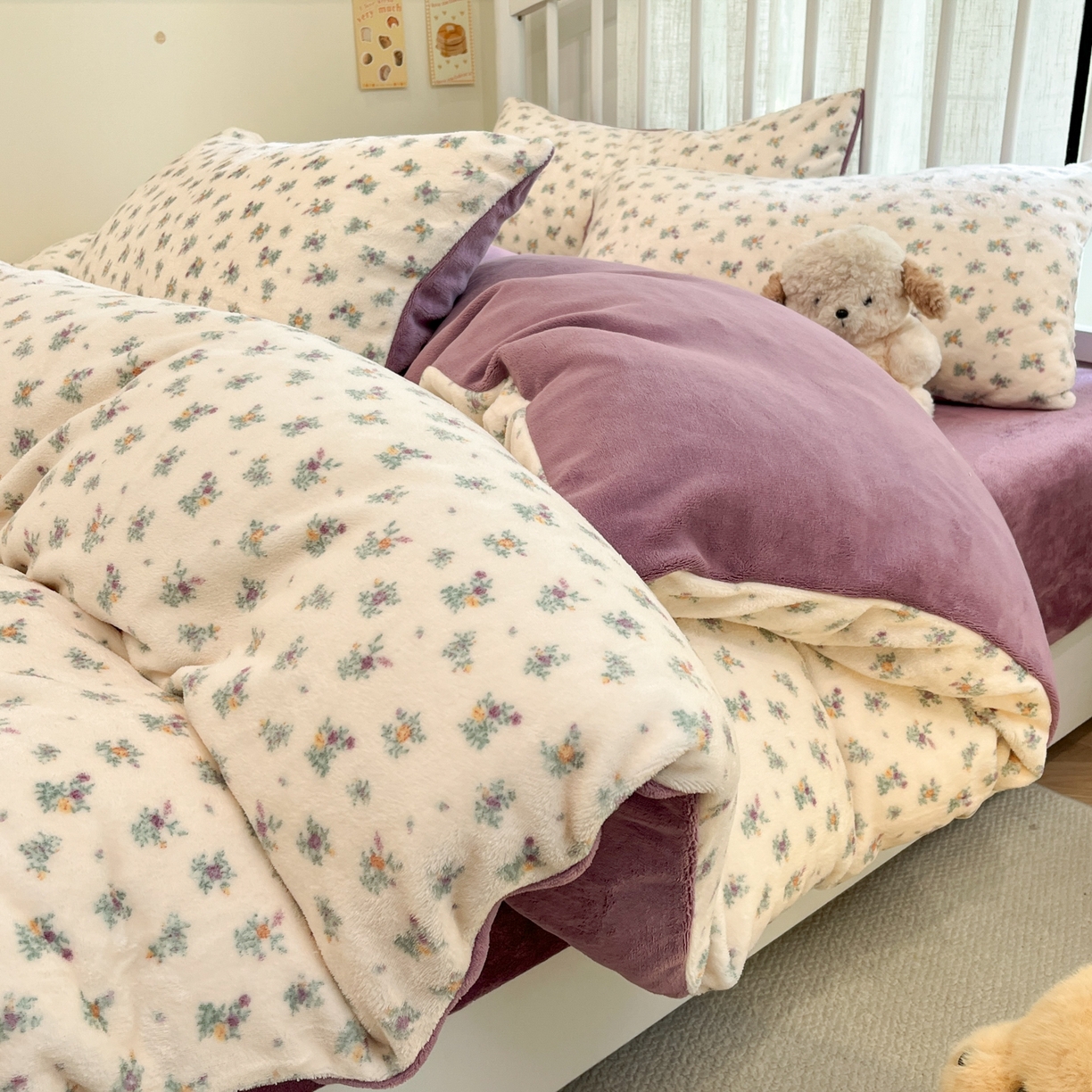 91家纺网 家纺一手货源 找家纺 （总）云玲时尚 2025新款加厚牛奶绒印花四件套