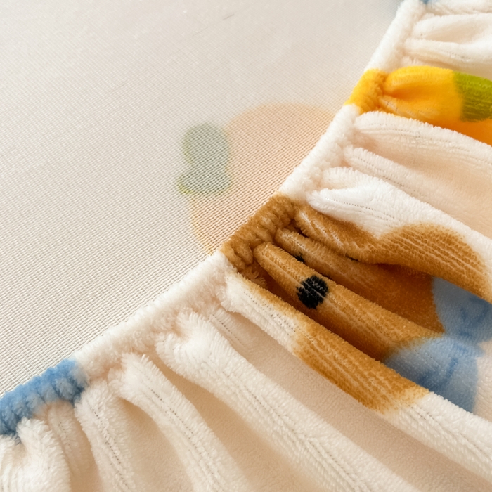 91家纺网 家纺一手货源 找家纺 寻米 2025新款高克重加厚保暖牛奶绒床笠-大床图 甜橘小熊