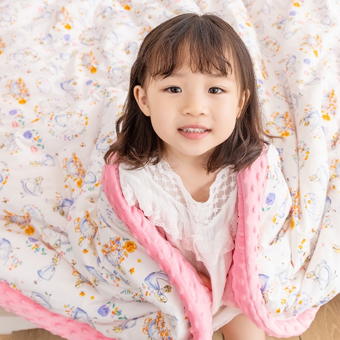 91家纺网 家纺一手货源 找家纺 十九色 2025秋冬新款全棉豆豆被春秋被被子被芯 小公主