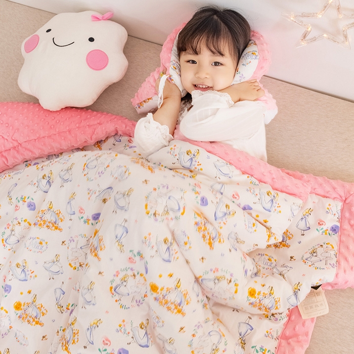 91家纺网 家纺一手货源 找家纺 十九色 2025秋冬新款全棉豆豆被春秋被被子被芯 小公主