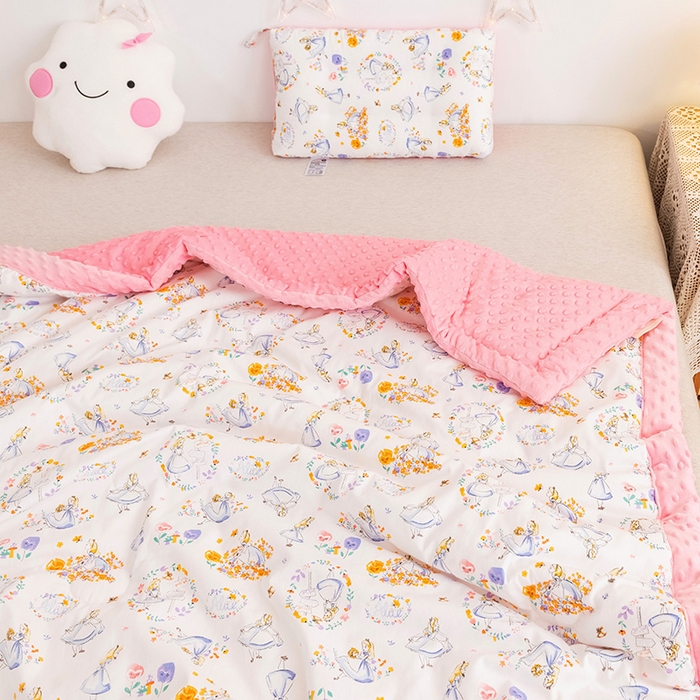 91家纺网 家纺一手货源 找家纺 十九色 2025秋冬新款全棉豆豆被春秋被被子被芯 小公主