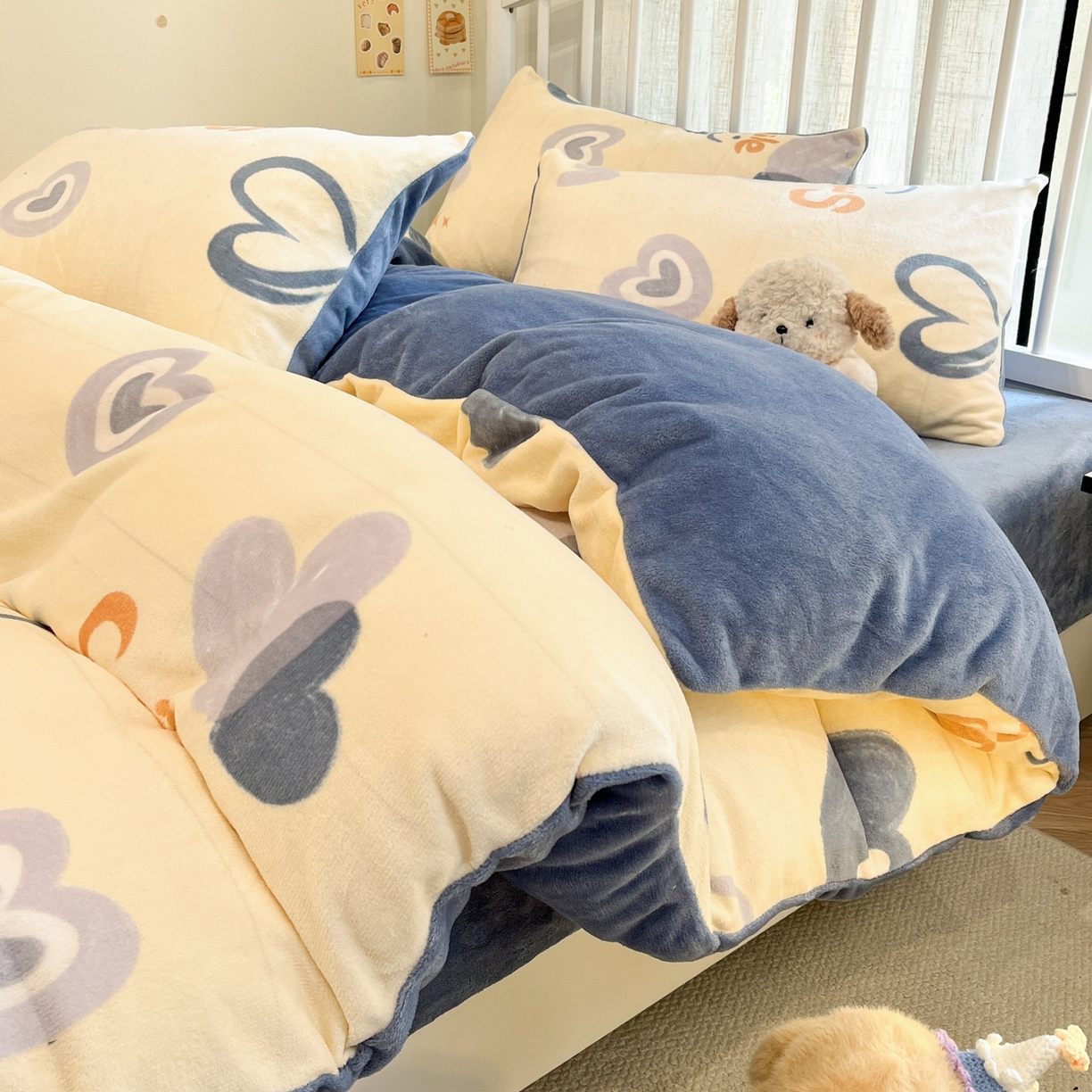 91家纺网 家纺一手货源 找家纺 （总）云玲时尚 2025新款加厚牛奶绒印花四件套