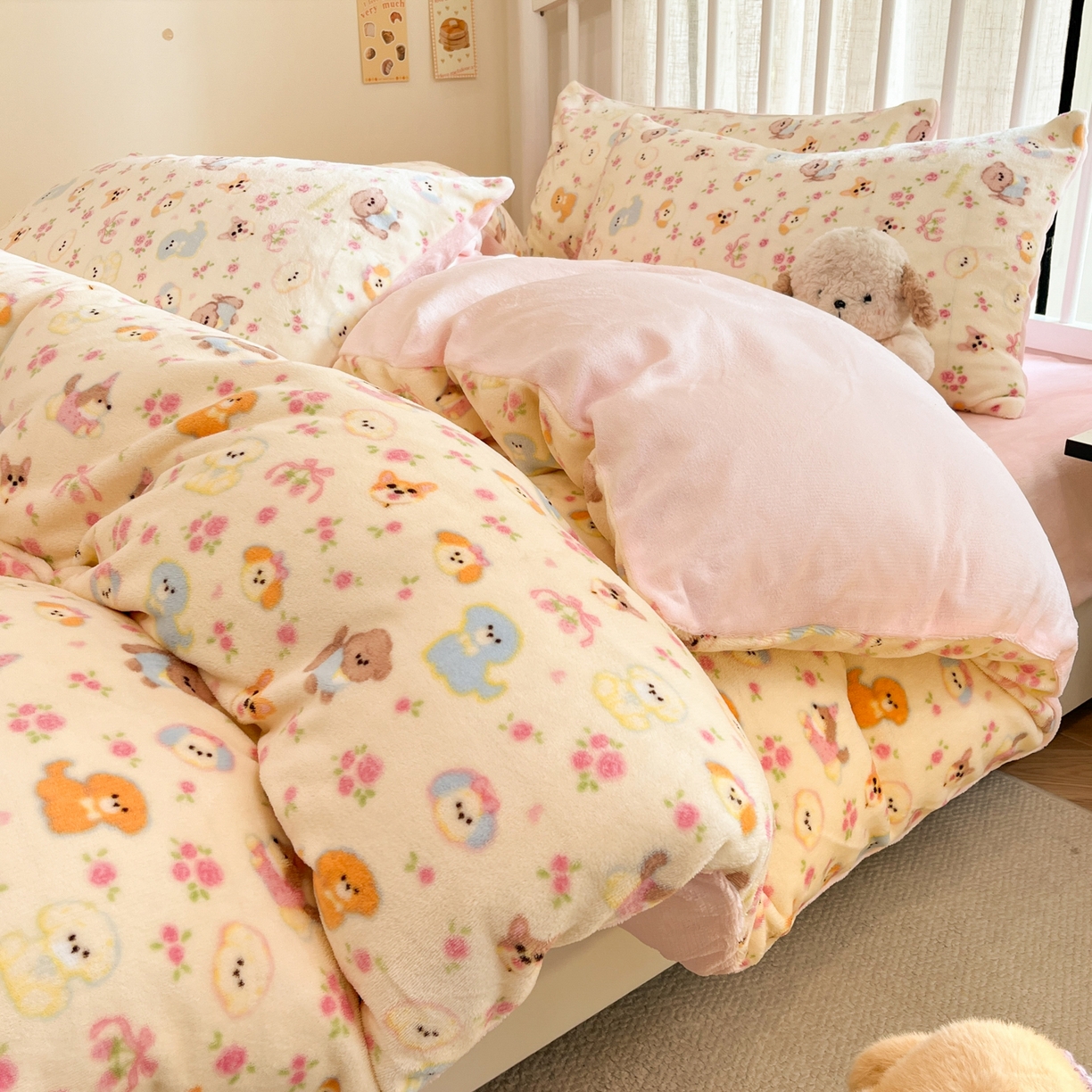 91家纺网 家纺一手货源 找家纺 （总）云玲时尚 2025新款加厚牛奶绒印花四件套