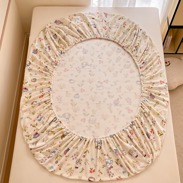 91家纺网 家纺一手货源 找家纺 寻米 2025新款高克重加厚保暖牛奶绒床笠-大床图 小狗茶园