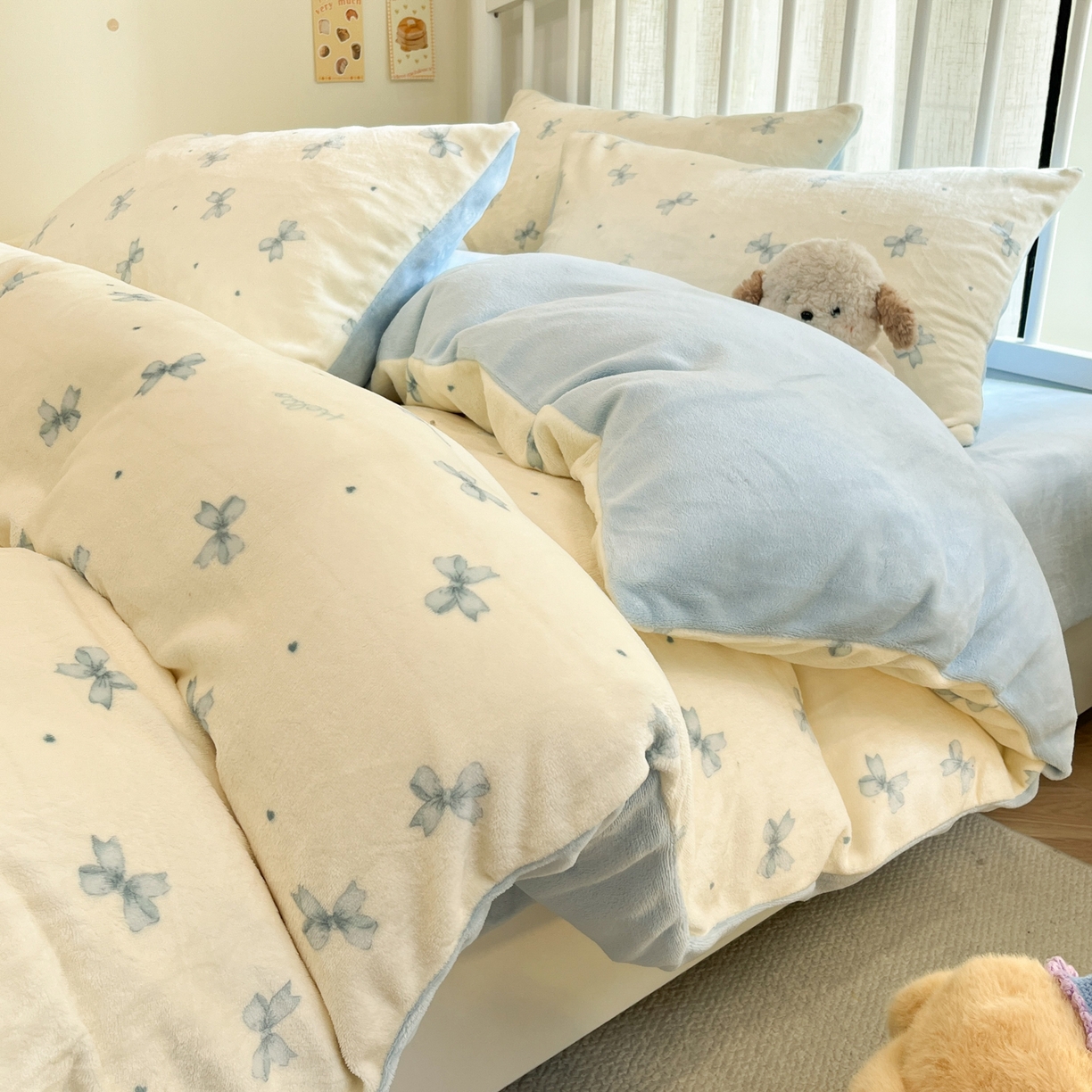 91家纺网 家纺一手货源 找家纺 （总）云玲时尚 2025新款加厚牛奶绒印花四件套