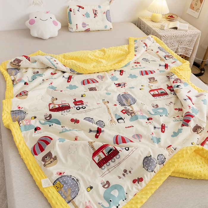 91家纺网 家纺一手货源 找家纺 十九色 2025秋冬新款全棉豆豆被春秋被被子被芯 游乐场