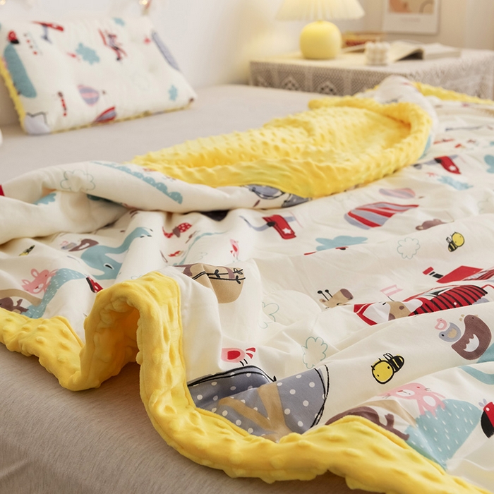 91家纺网 家纺一手货源 找家纺 十九色 2025秋冬新款全棉豆豆被春秋被被子被芯 游乐场