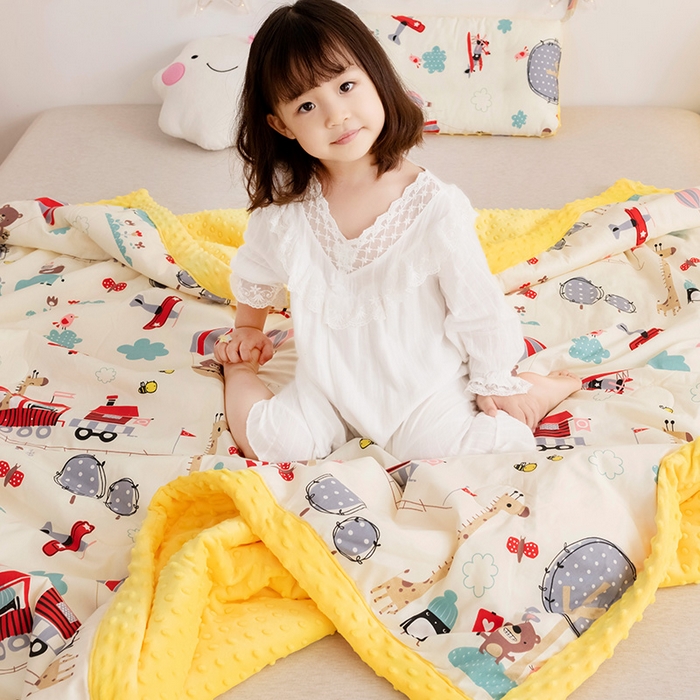 91家纺网 家纺一手货源 找家纺 十九色 2025秋冬新款全棉豆豆被春秋被被子被芯 游乐场